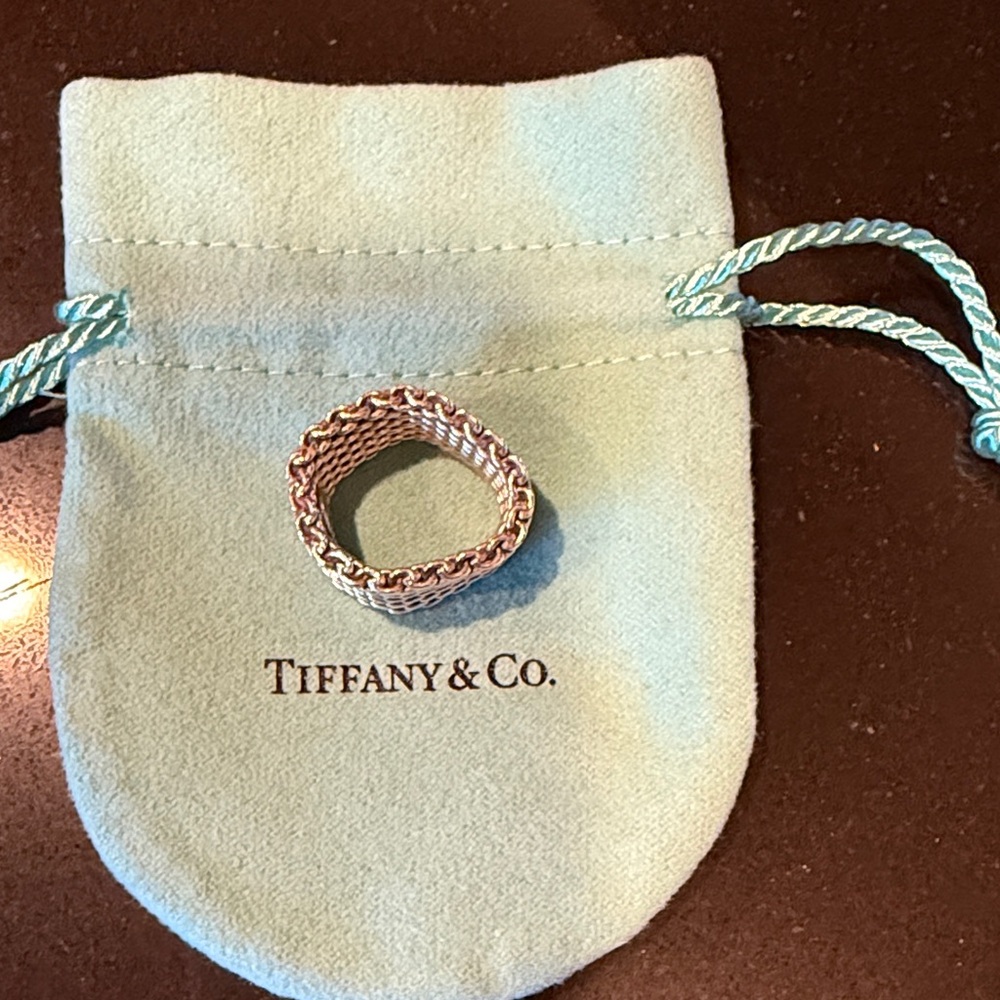Tiffany & Co. Sterling Silver Woven Mesh Band Ring